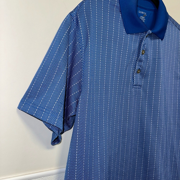 Men's George Golf Polo Shirt Medium Blue Striped (38/40) Short Sleeve - Picture 4 of 9